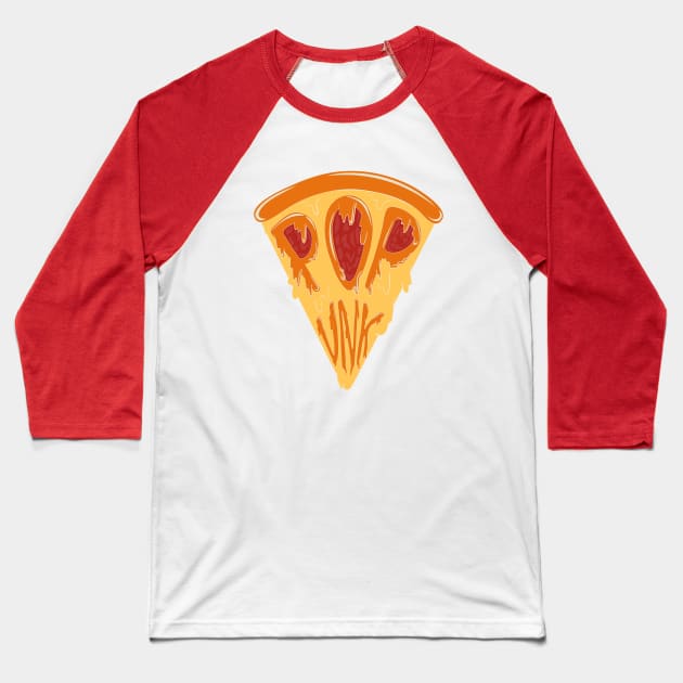 Popunk Pizza Logo Colorful Baseball T-Shirt by Popunk Pizza